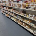 shelves of bread cookies and other bakery items