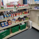 shelves of canned food