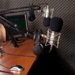 radio microphone and headset empty