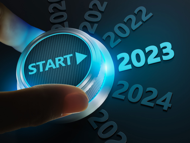 Start knob turned to 2023
