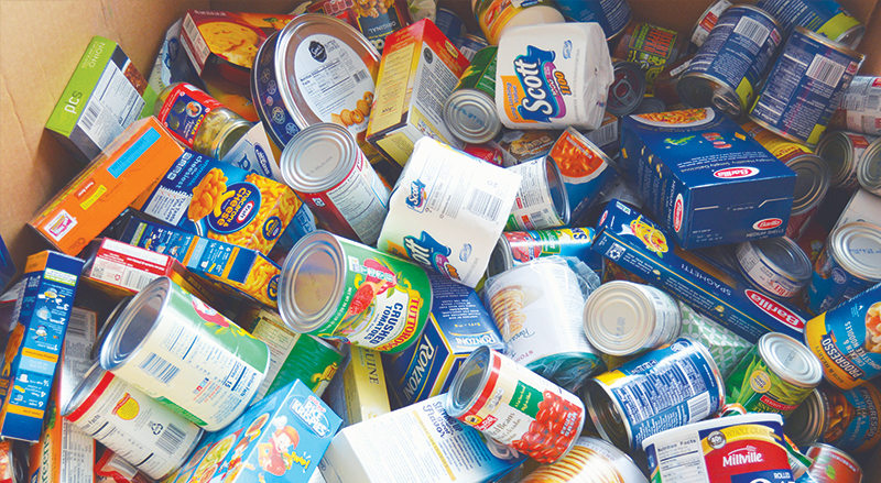 pile of nonperishable items